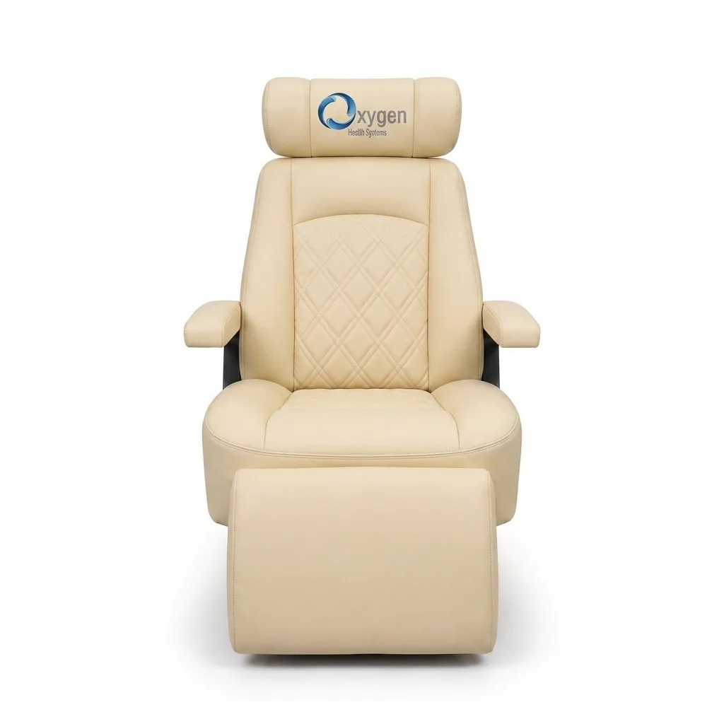 Cream extended-footrest recliner for the Executive XLS-40 hyperbaric chamber